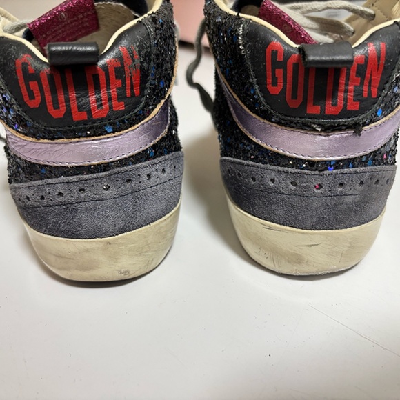 Golden Goose Slide Sneaker Size 40 Dark Navy Glitter - Picture 3 of 10